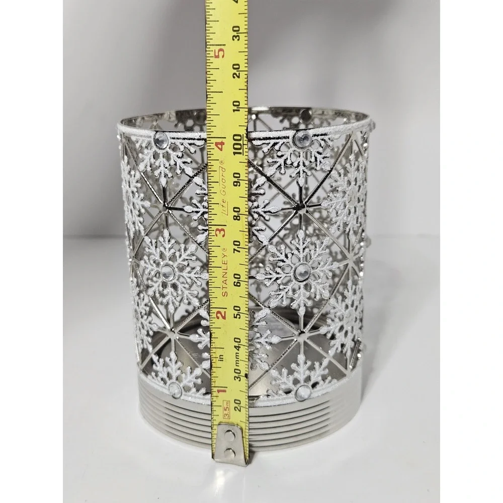 Bath & Body Works Geo Snowflake Candle Holder Single Wick Glitter Christmas